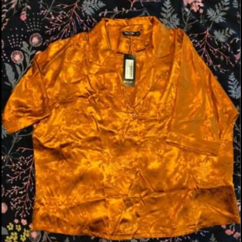 Brand New Nasty Gal Silk Bowling Shirt